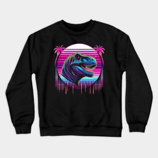 Synthwave T-rex Crewneck Sweatshirt